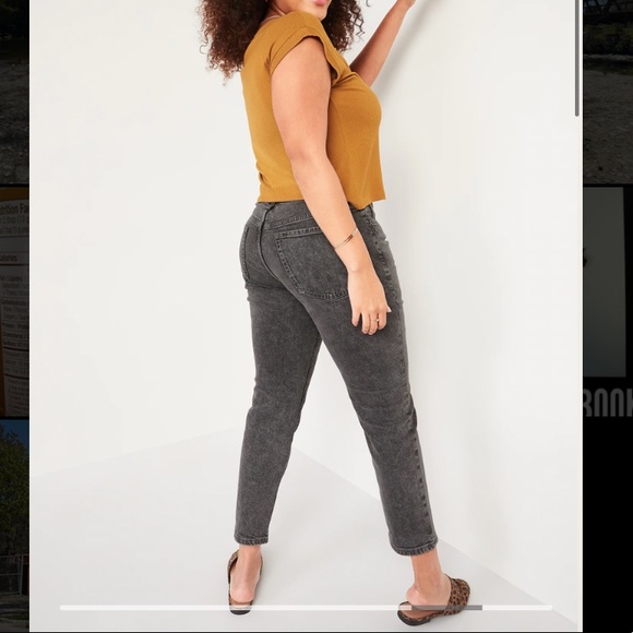 High-Waisted Straight Gray Button-Fly Jeans - Picture 2 of 5